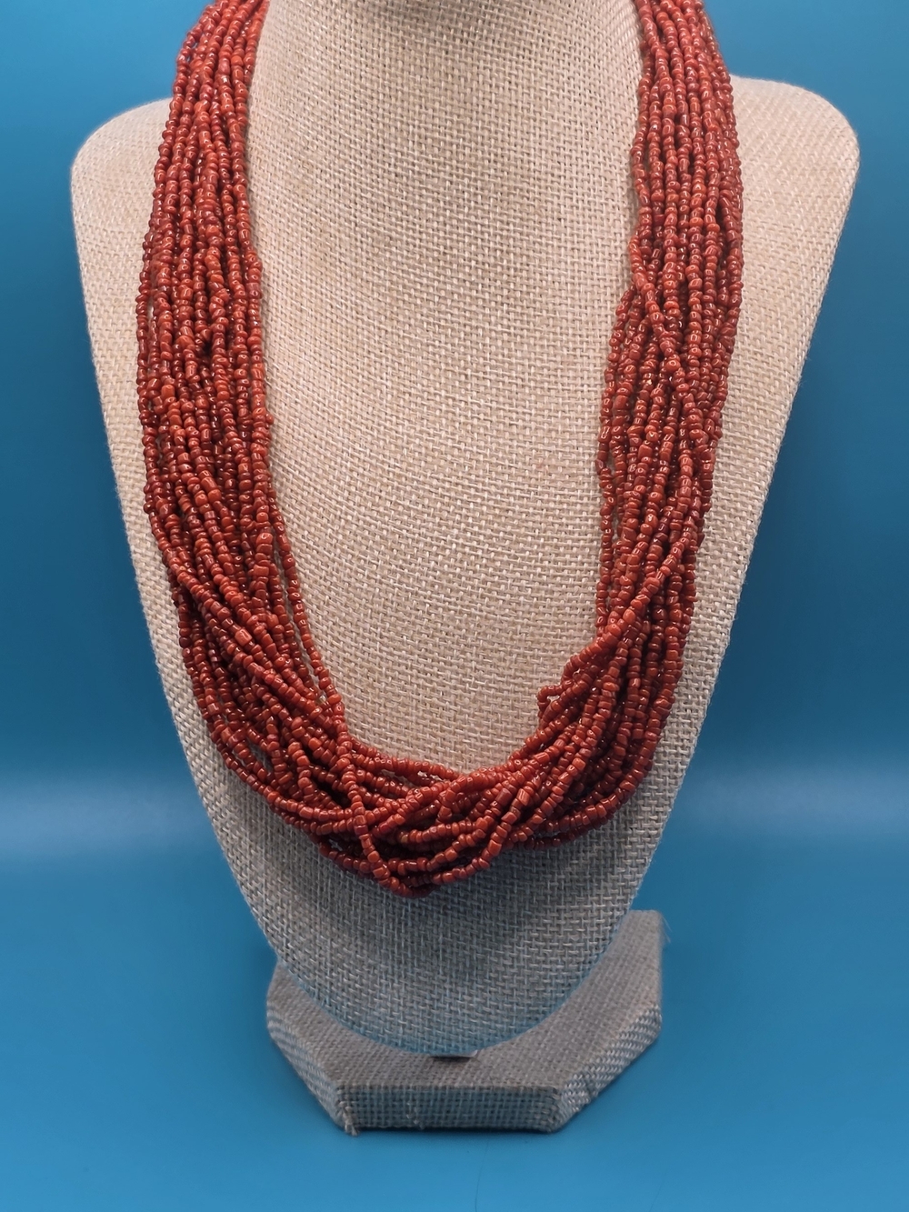 Authentic Red CORAL multistrand Necklace